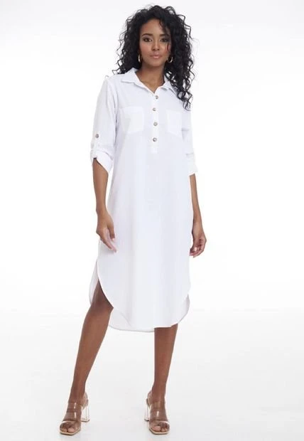 Vestido Lino Blanco Ragged Pf11511075 3 Vestido Lino Blanco Ragged Pf11511075