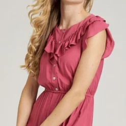 Vestido Midi Bonete Rojo Ragged Pf12510354 -Feminora Moda Tienda De Ventas ragged 8439 0754712 2 product