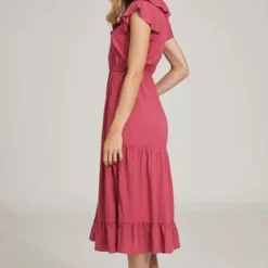 Vestido Midi Bonete Rojo Ragged Pf12510354 -Feminora Moda Tienda De Ventas ragged 8448 0754712 6 product