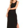 Vestido Drapeado Negro Ragged Pf11511042