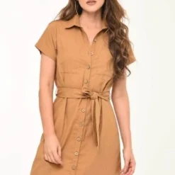 Vestido Lino Ankor Café Ragged Pf11511099