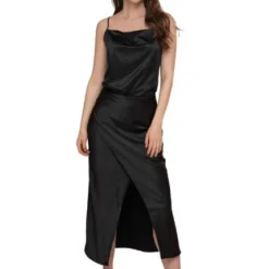 Falda Satin Cruzada Negro Ragged Pf12320147