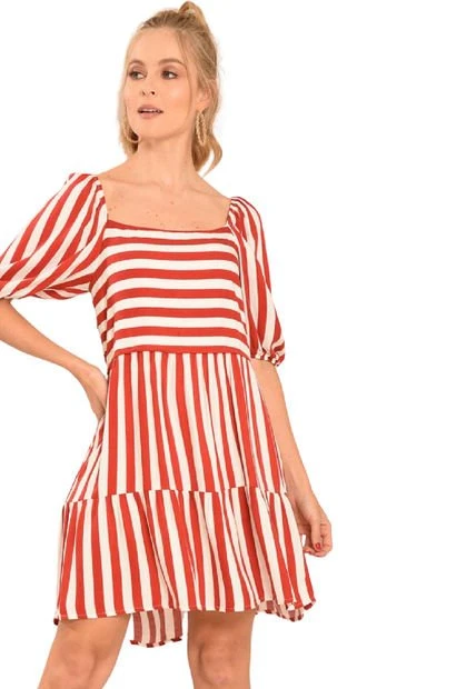 Vestido Stripes Rojo Ragged Pf12510251 3 Vestido Stripes Rojo Ragged Pf12510251