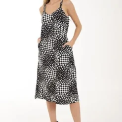 Vestido Midi Maneskin Negro Ragged Pf12510331