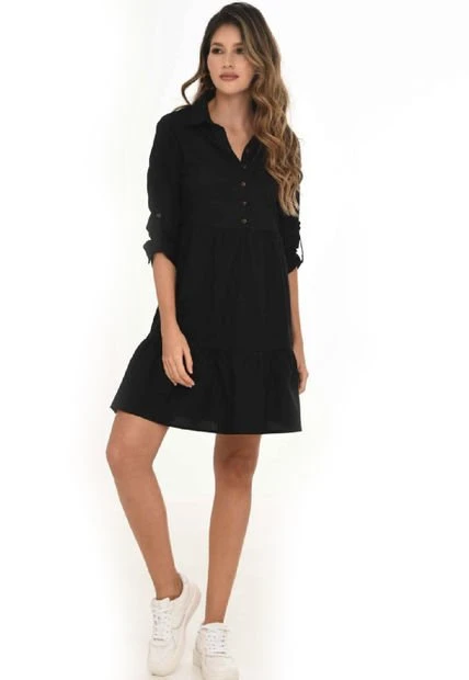 Vestido Nissi Negro Ragged Pf12510280 3 Vestido Nissi Negro Ragged Pf12510280