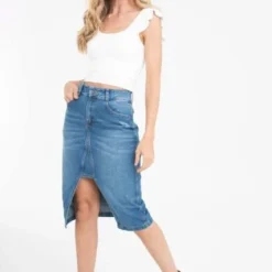 Falda Macondo Azul Ragged Pf51320064