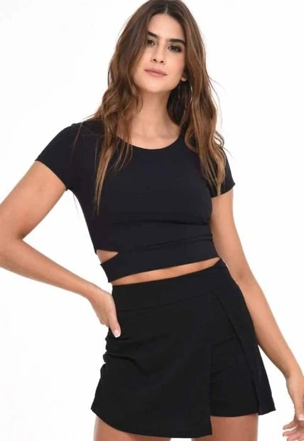 Falda Short Dubai Negro Ragged Pf11340125 3 Falda Short Dubai Negro Ragged Pf11340125