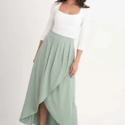 Falda Vanilla Verde Ragged Pf11320431