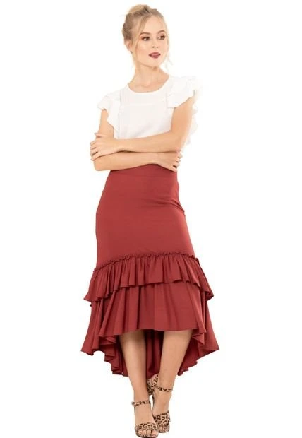 Falda Mucura Rojo Ragged Pf11320375 3 Falda Mucura Rojo Ragged Pf11320375