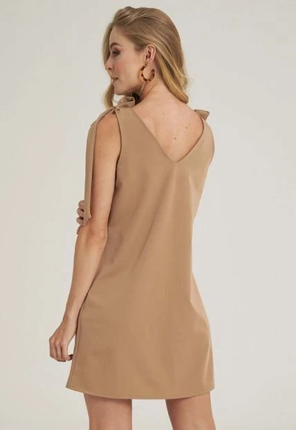 Vestido Corto Kenzie Beige Ragged Pf12510369 4 Vestido Corto Kenzie Beige Ragged Pf12510369 - Imagen 2