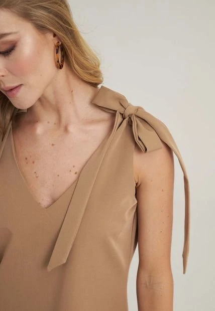 Vestido Corto Kenzie Beige Ragged Pf12510369 5 Vestido Corto Kenzie Beige Ragged Pf12510369 - Imagen 3