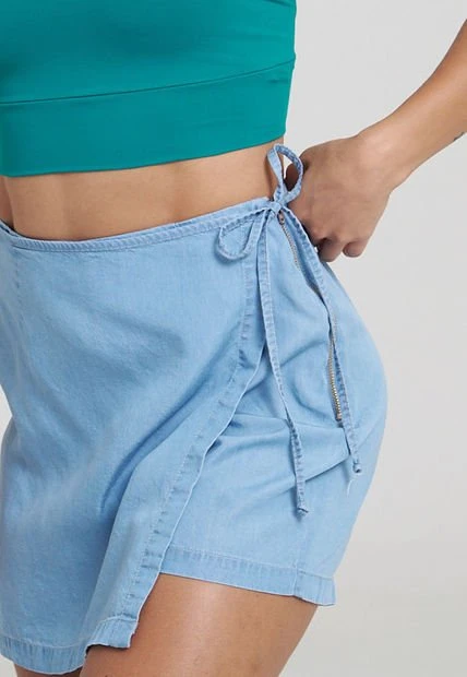 Falda Short Toscana Azul Ragged Pf35320055 4 Falda Short Toscana Azul Ragged Pf35320055 - Imagen 2