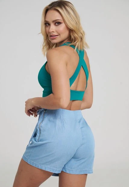 Falda Short Toscana Azul Ragged Pf35320055 5 Falda Short Toscana Azul Ragged Pf35320055 - Imagen 3