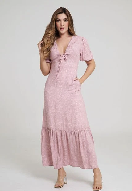 Vestido Tabata Rosa Ragged Pf31511118 3 Vestido Tabata Rosa Ragged Pf31511118