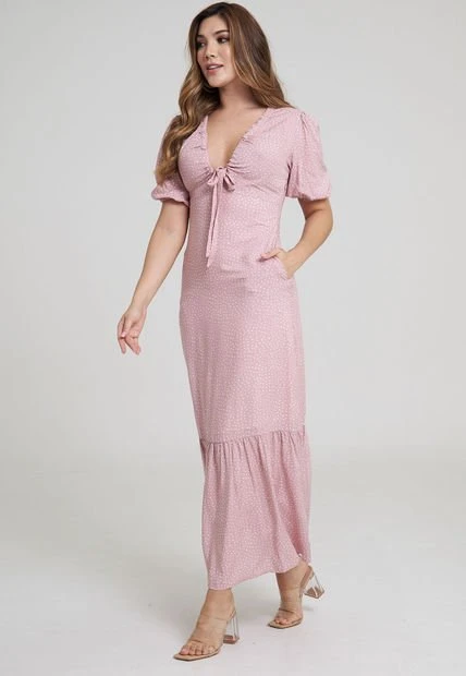 Vestido Tabata Rosa Ragged Pf31511118 4 Vestido Tabata Rosa Ragged Pf31511118 - Imagen 2