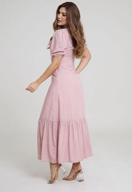 Vestido Tabata Rosa Ragged Pf31511118 5 Vestido Tabata Rosa Ragged Pf31511118 - Imagen 3