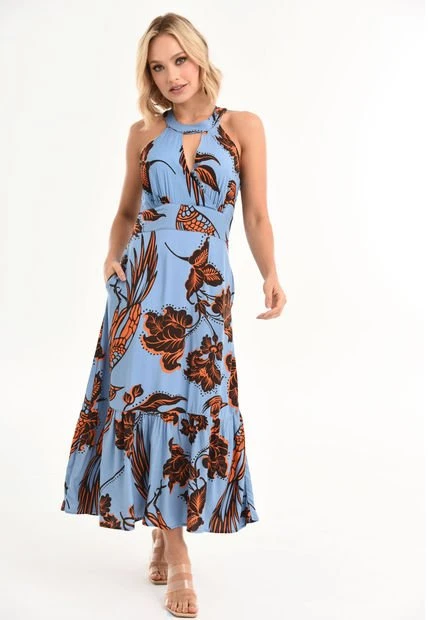 Vestido Sahara Azul Ragged Pf31511098 3 Vestido Sahara Azul Ragged Pf31511098