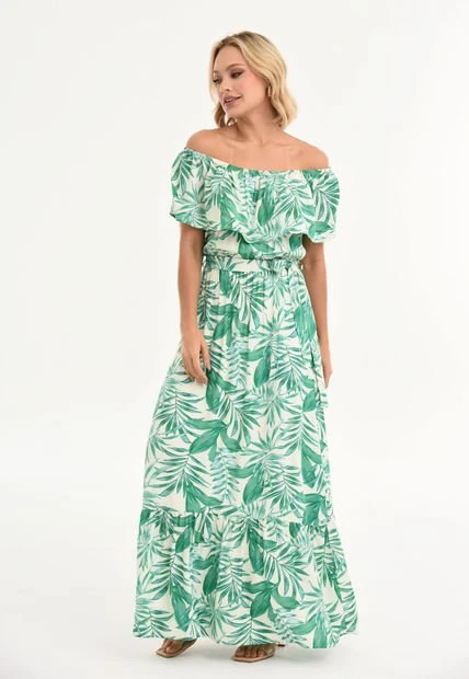 Vestido Baru Verde Ragged Pf31511100 4 Vestido Baru Verde Ragged Pf31511100 - Imagen 2