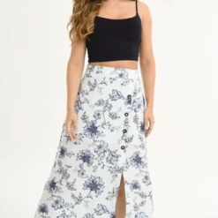 Falda Larga Simkhai Azul Ragged Pf31320283