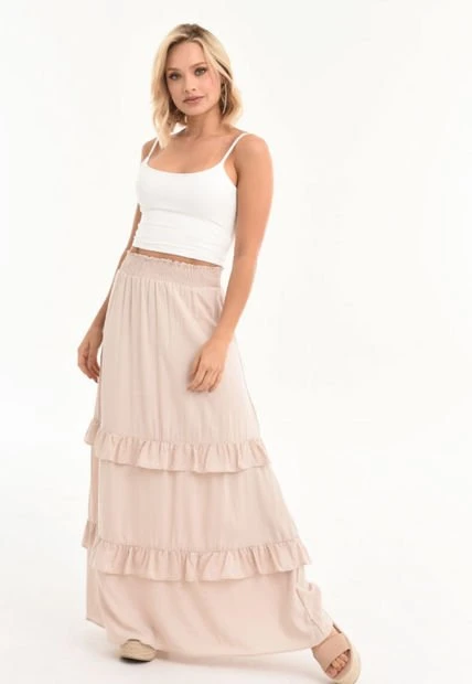 Falda Spring Beige Ragged Pf31320287 3 Falda Spring Beige Ragged Pf31320287