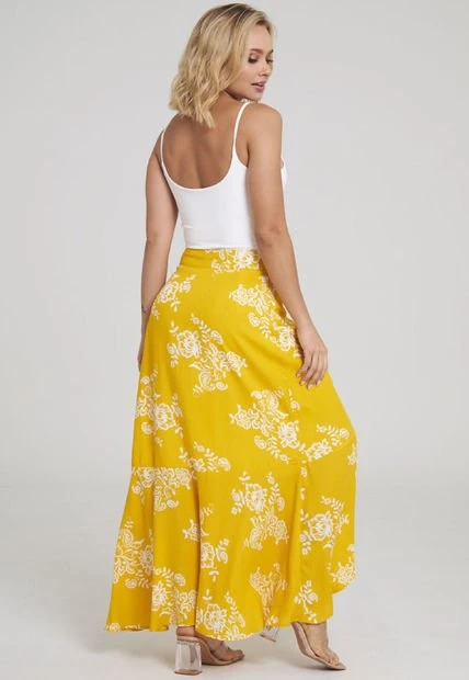 Falda Santorini Amarillo Ragged Pf31320284 5 Falda Santorini Amarillo Ragged Pf31320284 - Imagen 3