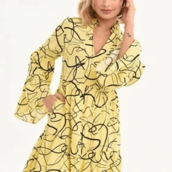 Vestido Corto Malvina Amarillo Ragged Pf31511079