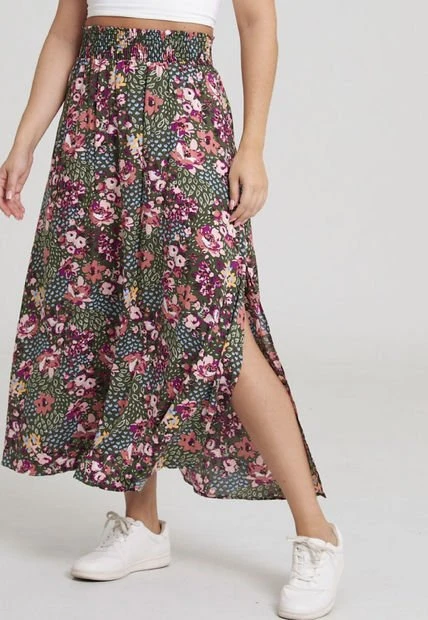 Falda Veronica Verde Ragged Pf31320297 5 Falda Veronica Verde Ragged Pf31320297 - Imagen 3