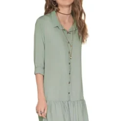 Vestido Corto Para Mujer Verde Oliva Rutta