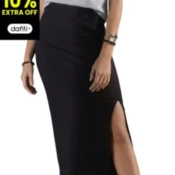 Falda Larga Para Mujer Negro Rutta