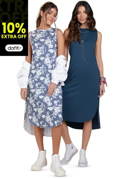 VESTIDO PAQ X2 MUJER MULTICOLOR 87476 3 VESTIDO PAQ X2 MUJER MULTICOLOR 87476