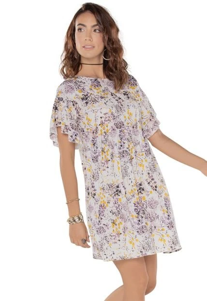 Vestido Corto Para Mujer Estampado Floral Marfil Rutta 3 Vestido Corto Para Mujer Estampado Floral Marfil Rutta