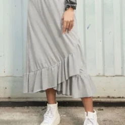 FALDA LARGA MUJER GRIS 86950