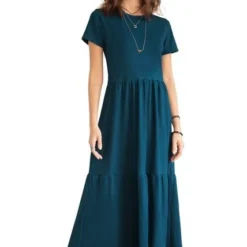 Vestido Largo Para Mujer Azul Petroleo Oscuro Rutta