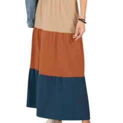 Falda Larga Beige-Café-Azul Rutta 34457 -Feminora Moda Tienda De Ventas rutta 8076 9899122 2 product