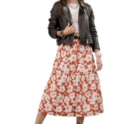 FALDA LARGA MUJER TERRACOTA 91940