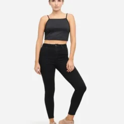 Jean Mujer Seven Curvy Negro Algodón