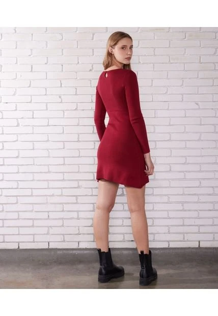 Vestido Mujer Seven M/L Vino Viscosa 4 Vestido Mujer Seven M/L Vino Viscosa - Imagen 2