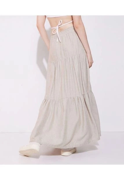 Falda Mujer Seven Largo Café Viscosa 6 Falda Mujer Seven Largo Café Viscosa - Imagen 4