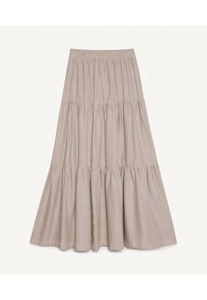 Falda Mujer Seven Largo Café Viscosa 7 Falda Mujer Seven Largo Café Viscosa - Imagen 5