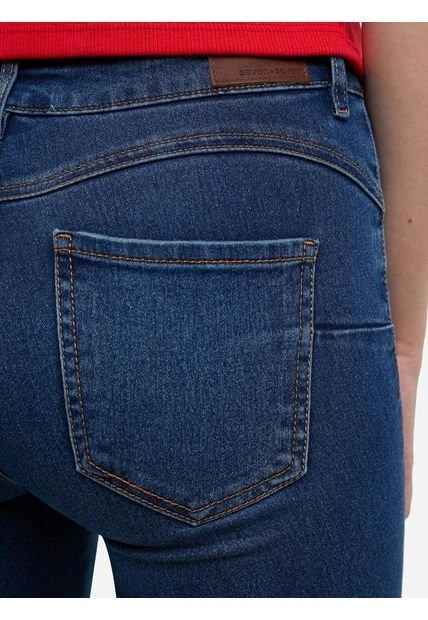 Jean Mujer Seven Push Up Azul Algodón 6 Jean Mujer Seven Push Up Azul Algodón - Imagen 4
