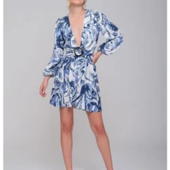 Vestido Corto Cut Out Est Azul-M-19VE0059