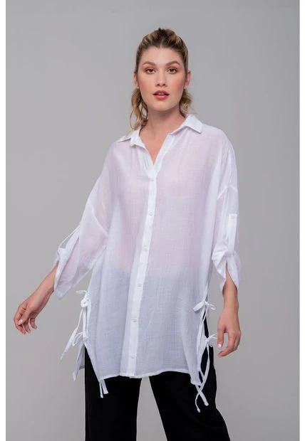 Camisa Con Aberturas Blanco-S-49CM0001 3 Camisa Con Aberturas Blanco-S-49CM0001