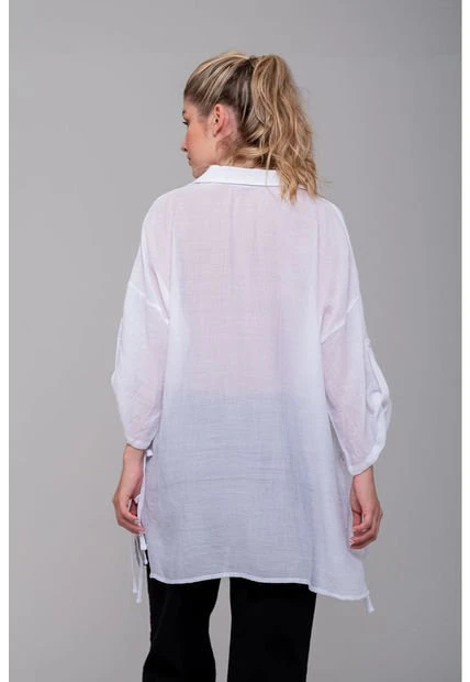 Camisa Con Aberturas Blanco-S-49CM0001 4 Camisa Con Aberturas Blanco-S-49CM0001 - Imagen 2