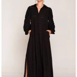 Vestido Largo Camisero Negro M -Feminora Moda Tienda De Ventas spirito 1698 5180222 1 product