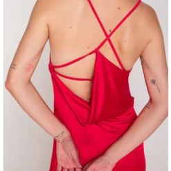 Vestido Largo Drapeado Rojo L 7 Vestido Largo Drapeado Rojo L -Feminora Moda Tienda De Ventas spirito 7317 7197122 3 product