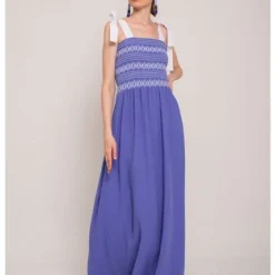 Vestido Bordado Azul S