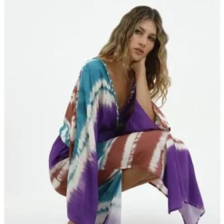 Vestido Caftán Multicolor Para Mujer