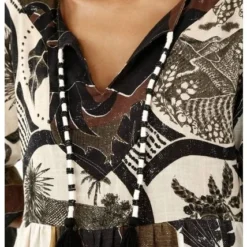 Vestido Tipo Caftán Con Estampado De Palmeras Para Mujer -Feminora Moda Tienda De Ventas tennis 6475 7776022 2 product