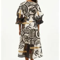 Vestido Tipo Caftán Con Estampado De Palmeras Para Mujer -Feminora Moda Tienda De Ventas tennis 6478 7776022 4 product