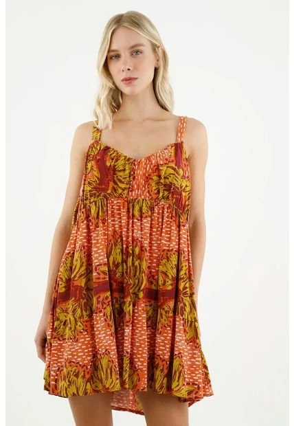 Vestido De Tiras Naranja Para Mujer 3 Vestido De Tiras Naranja Para Mujer